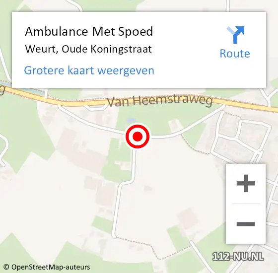 Locatie op kaart van de 112 melding: Ambulance Met Spoed Naar Weurt, Oude Koningstraat op 31 augustus 2019 11:51