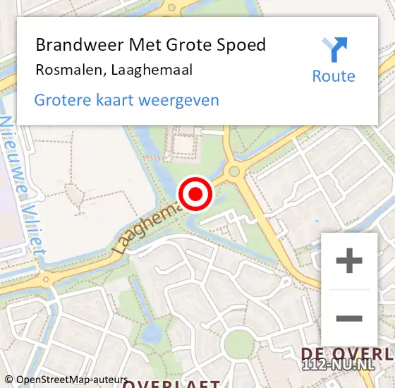 Locatie op kaart van de 112 melding: Brandweer Met Grote Spoed Naar Rosmalen, Laaghemaal op 31 augustus 2019 11:55