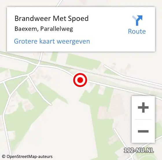 Locatie op kaart van de 112 melding: Brandweer Met Spoed Naar Baexem, Parallelweg op 31 augustus 2019 12:05