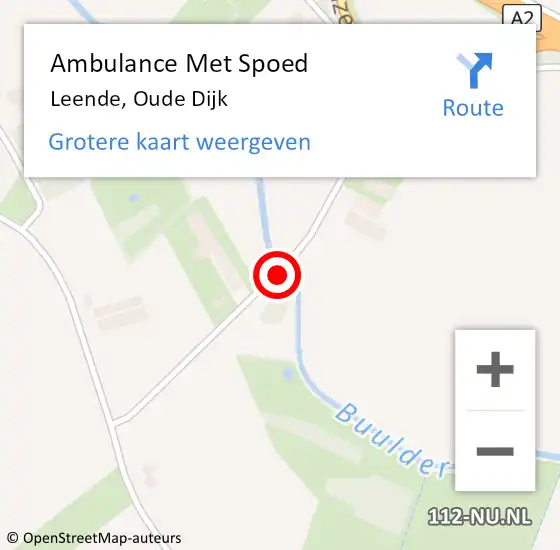 Locatie op kaart van de 112 melding: Ambulance Met Spoed Naar Leende, Oude Dijk op 31 augustus 2019 12:23