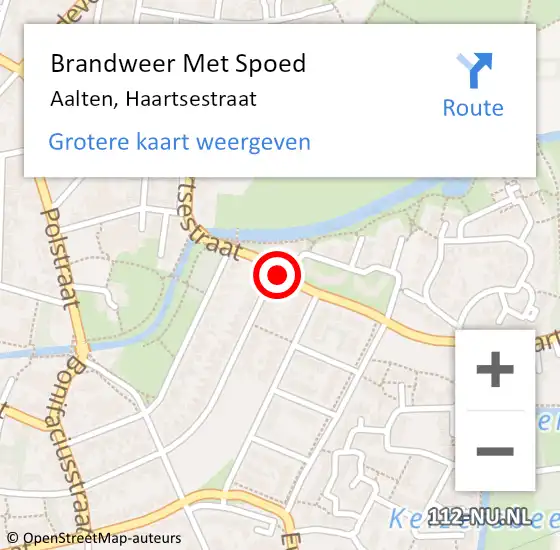 Locatie op kaart van de 112 melding: Brandweer Met Spoed Naar Aalten, Haartsestraat op 31 augustus 2019 12:45