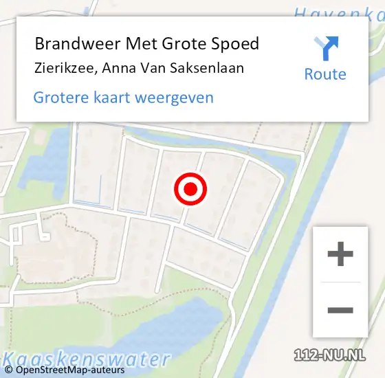 Locatie op kaart van de 112 melding: Brandweer Met Grote Spoed Naar Zierikzee, Anna Van Saksenlaan op 31 augustus 2019 13:37