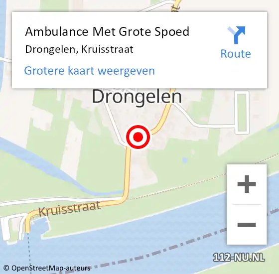 Locatie op kaart van de 112 melding: Ambulance Met Grote Spoed Naar Drongelen, Kruisstraat op 31 augustus 2019 14:05