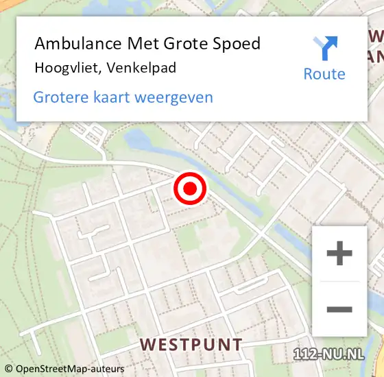 Locatie op kaart van de 112 melding: Ambulance Met Grote Spoed Naar Hoogvliet, Venkelpad op 31 augustus 2019 14:26