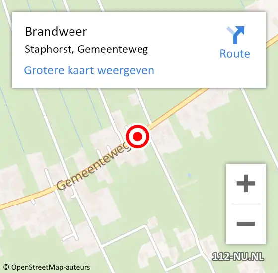 Locatie op kaart van de 112 melding: Brandweer Staphorst, Gemeenteweg op 31 augustus 2019 14:52