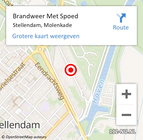 Locatie op kaart van de 112 melding: Brandweer Met Spoed Naar Stellendam, Molenkade op 31 augustus 2019 15:35