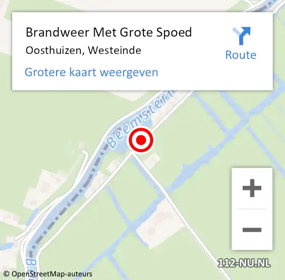 Locatie op kaart van de 112 melding: Brandweer Met Grote Spoed Naar Oosthuizen, Westeinde op 31 augustus 2019 16:01