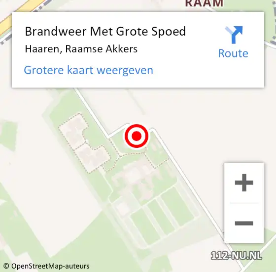 Locatie op kaart van de 112 melding: Brandweer Met Grote Spoed Naar Haaren, Raamse Akkers op 31 augustus 2019 17:55