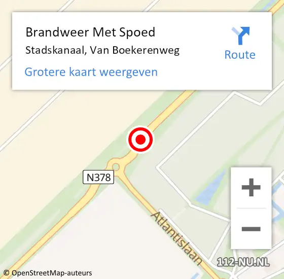 Locatie op kaart van de 112 melding: Brandweer Met Spoed Naar Stadskanaal, Van Boekerenweg op 31 augustus 2019 18:12