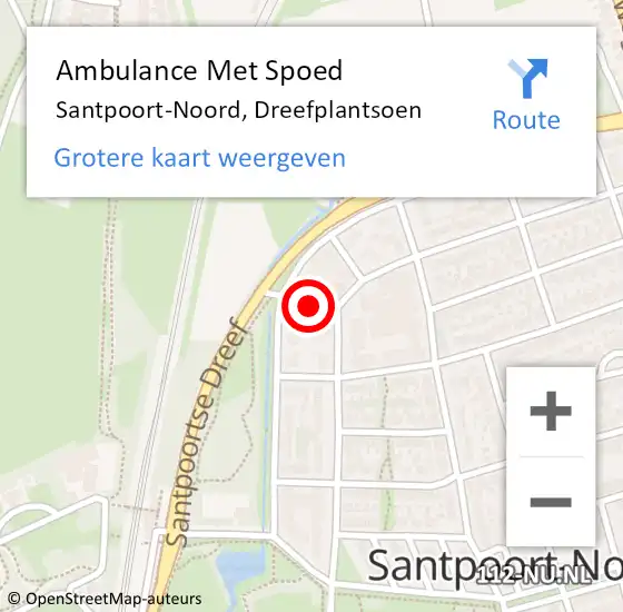 Locatie op kaart van de 112 melding: Ambulance Met Spoed Naar Santpoort-Noord, Dreefplantsoen op 31 augustus 2019 19:28