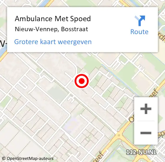 Locatie op kaart van de 112 melding: Ambulance Met Spoed Naar Nieuw-Vennep, Bosstraat op 31 augustus 2019 20:14