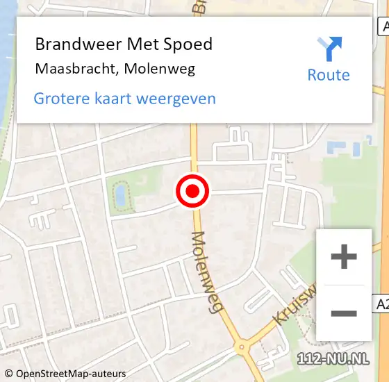 Locatie op kaart van de 112 melding: Brandweer Met Spoed Naar Maasbracht, Molenweg op 31 augustus 2019 20:18