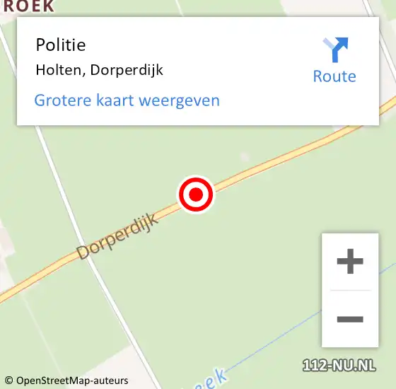 Locatie op kaart van de 112 melding: Politie Holten, Dorperdijk op 31 augustus 2019 20:25