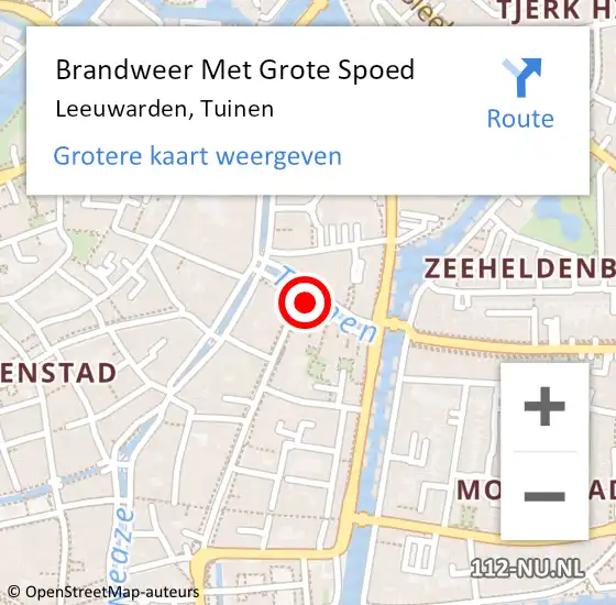 Locatie op kaart van de 112 melding: Brandweer Met Grote Spoed Naar Leeuwarden, Tuinen op 31 augustus 2019 21:17
