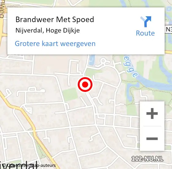 Locatie op kaart van de 112 melding: Brandweer Met Spoed Naar Nijverdal, Hoge Dijkje op 31 augustus 2019 21:38
