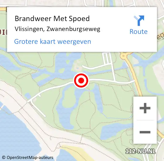 Locatie op kaart van de 112 melding: Brandweer Met Spoed Naar Vlissingen, Zwanenburgseweg op 31 augustus 2019 21:47