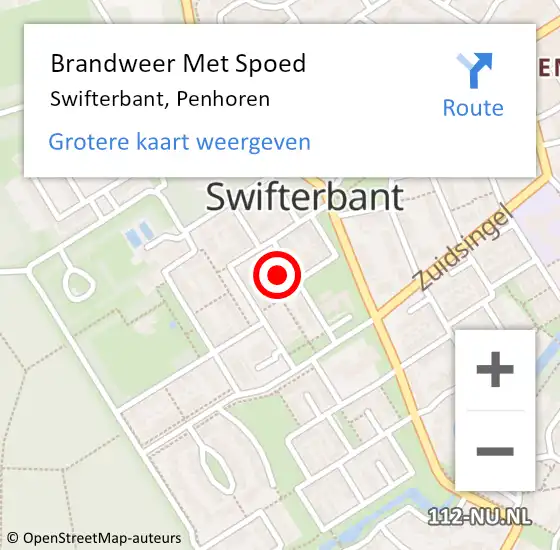 Locatie op kaart van de 112 melding: Brandweer Met Spoed Naar Swifterbant, Penhoren op 12 april 2014 12:09