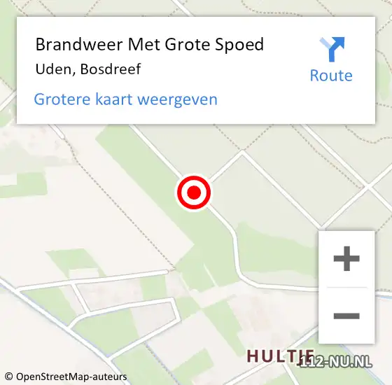 Locatie op kaart van de 112 melding: Brandweer Met Grote Spoed Naar Uden, Bosdreef op 31 augustus 2019 23:33