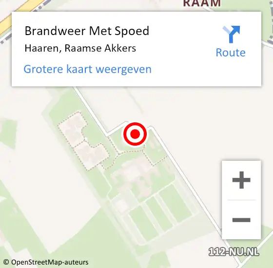 Locatie op kaart van de 112 melding: Brandweer Met Spoed Naar Haaren, Raamse Akkers op 31 augustus 2019 23:39