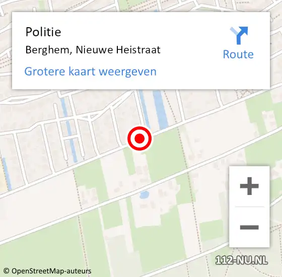 Locatie op kaart van de 112 melding: Politie Berghem, Nieuwe Heistraat op 1 september 2019 02:03