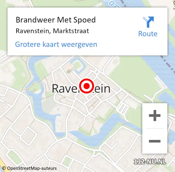 Locatie op kaart van de 112 melding: Brandweer Met Spoed Naar Ravenstein, Marktstraat op 1 september 2019 06:52