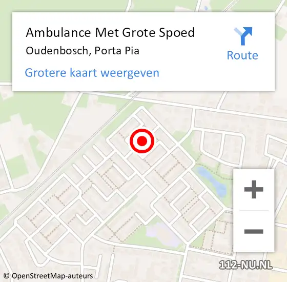 Locatie op kaart van de 112 melding: Ambulance Met Grote Spoed Naar Oudenbosch, Porta Pia op 1 september 2019 08:59