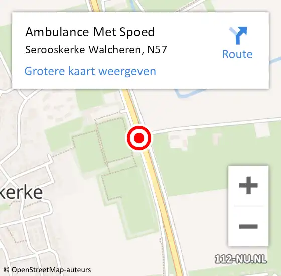 Locatie op kaart van de 112 melding: Ambulance Met Spoed Naar Serooskerke Walcheren, N57 op 12 april 2014 12:46