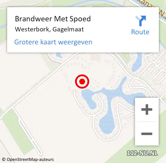 Locatie op kaart van de 112 melding: Brandweer Met Spoed Naar Westerbork, Gagelmaat op 1 september 2019 10:20