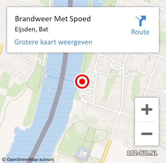 Locatie op kaart van de 112 melding: Brandweer Met Spoed Naar Eijsden, Bat op 1 september 2019 10:40