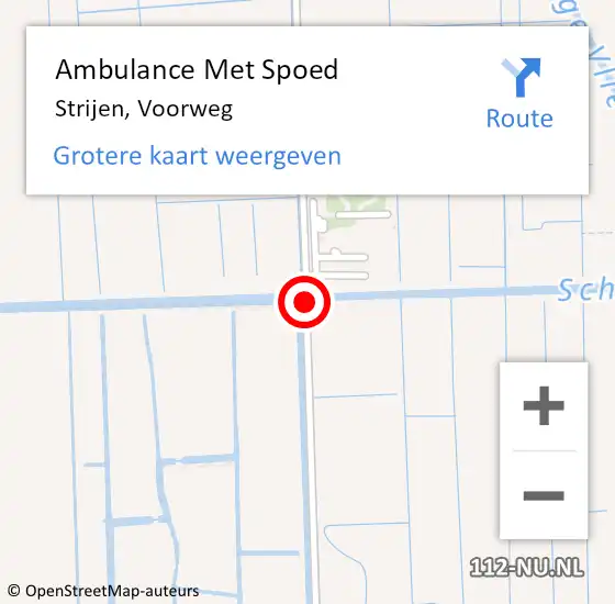 Locatie op kaart van de 112 melding: Ambulance Met Spoed Naar Strijen, Voorweg op 1 september 2019 11:34