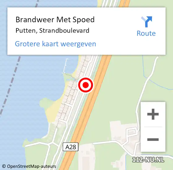 Locatie op kaart van de 112 melding: Brandweer Met Spoed Naar Putten, Strandboulevard op 1 september 2019 16:26