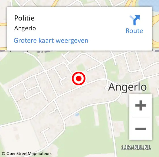 Locatie op kaart van de 112 melding: Politie Angerlo op 1 september 2019 17:55