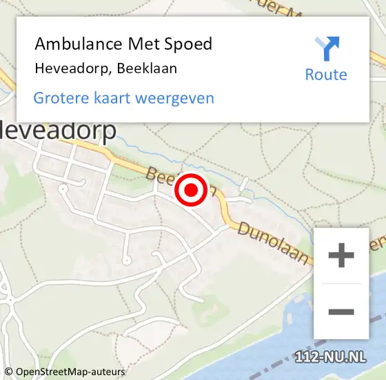 Locatie op kaart van de 112 melding: Ambulance Met Spoed Naar Heveadorp, Beeklaan op 12 april 2014 13:30