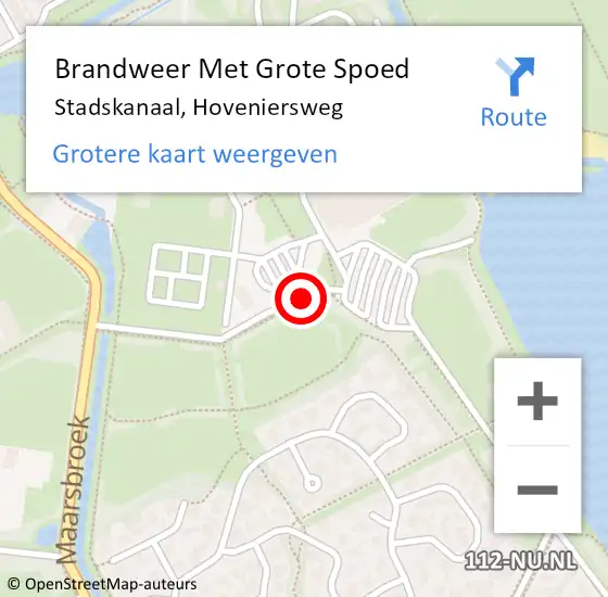 Locatie op kaart van de 112 melding: Brandweer Met Grote Spoed Naar Stadskanaal, Hoveniersweg op 1 september 2019 20:44