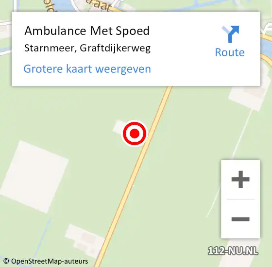 Locatie op kaart van de 112 melding: Ambulance Met Spoed Naar Starnmeer, Graftdijkerweg op 12 april 2014 13:47