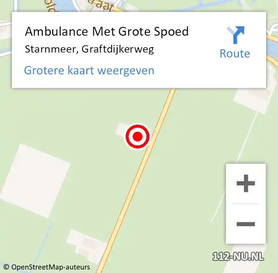 Locatie op kaart van de 112 melding: Ambulance Met Grote Spoed Naar Starnmeer, Graftdijkerweg op 12 april 2014 13:50