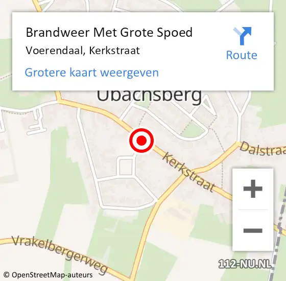 Locatie op kaart van de 112 melding: Brandweer Met Grote Spoed Naar Voerendaal, Kerkstraat op 1 september 2019 23:17