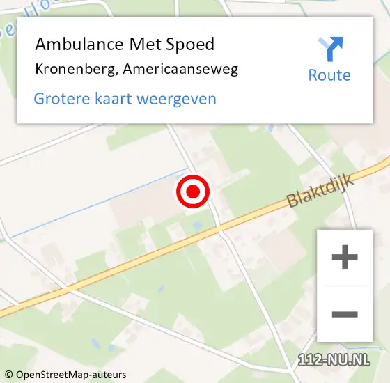 Locatie op kaart van de 112 melding: Ambulance Met Spoed Naar Kronenberg, Americaanseweg op 12 april 2014 13:52