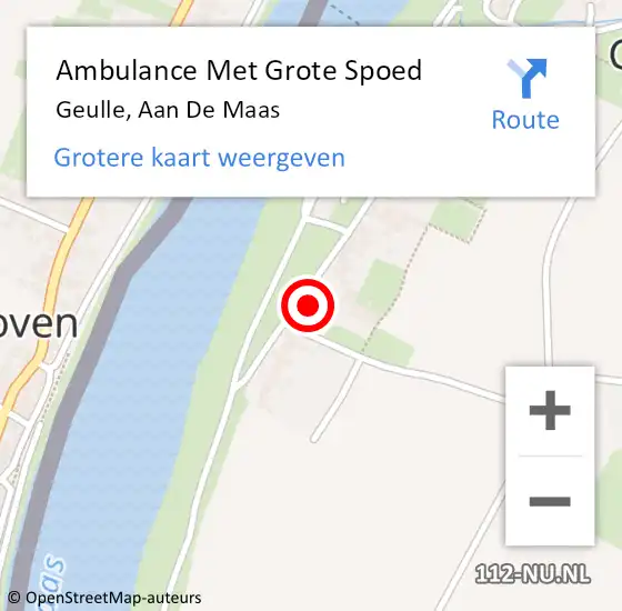 Locatie op kaart van de 112 melding: Ambulance Met Grote Spoed Naar Geulle, Aan De Maas op 12 april 2014 14:05