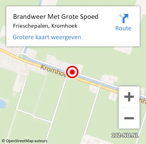 Locatie op kaart van de 112 melding: Brandweer Met Grote Spoed Naar Frieschepalen, Kromhoek op 2 september 2019 07:42