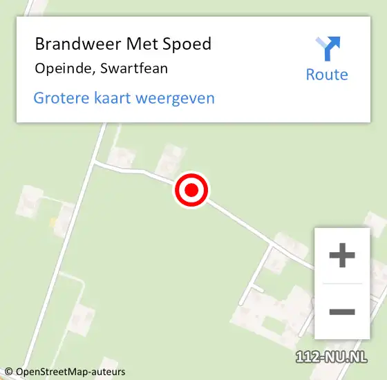 Locatie op kaart van de 112 melding: Brandweer Met Spoed Naar Opeinde, Swartfean op 2 september 2019 14:16