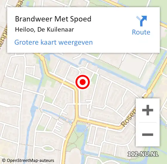 Locatie op kaart van de 112 melding: Brandweer Met Spoed Naar Heiloo, De Kuilenaar op 2 september 2019 14:25