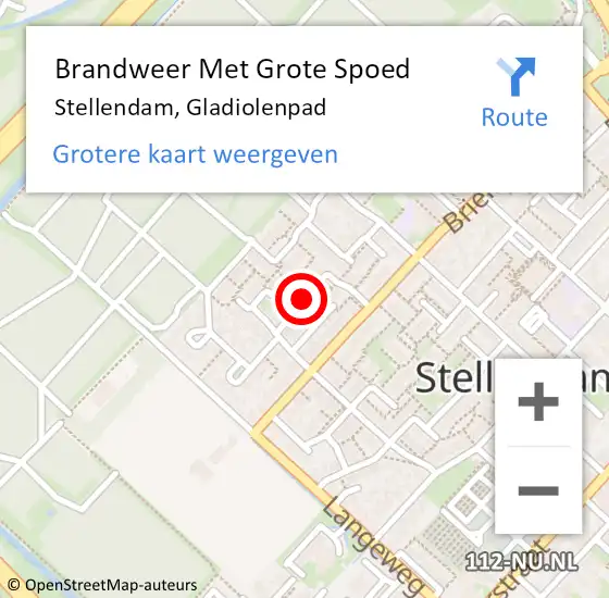 Locatie op kaart van de 112 melding: Brandweer Met Grote Spoed Naar Stellendam, Gladiolenpad op 2 september 2019 15:44