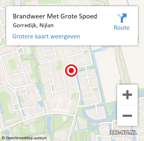 Locatie op kaart van de 112 melding: Brandweer Met Grote Spoed Naar Gorredijk, Nijlan op 2 september 2019 17:33