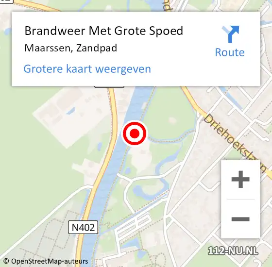 Locatie op kaart van de 112 melding: Brandweer Met Grote Spoed Naar Maarssen, Zandpad op 3 september 2019 05:44