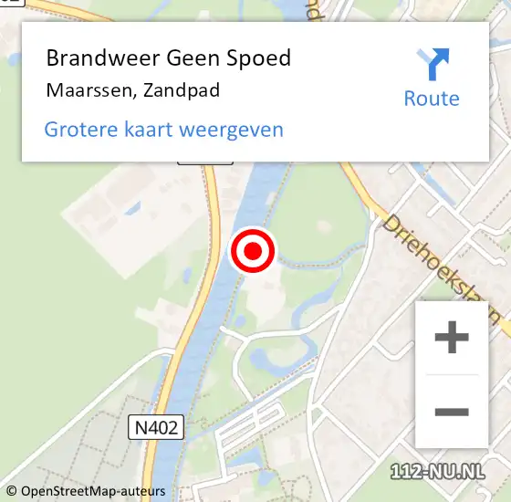 Locatie op kaart van de 112 melding: Brandweer Geen Spoed Naar Maarssen, Zandpad op 3 september 2019 05:49