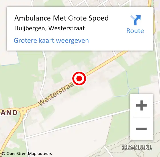 Locatie op kaart van de 112 melding: Ambulance Met Grote Spoed Naar Huijbergen, Westerstraat op 3 september 2019 07:57