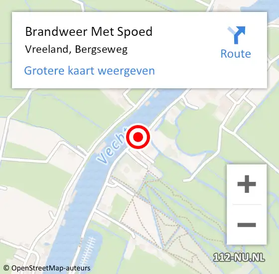 Locatie op kaart van de 112 melding: Brandweer Met Spoed Naar Vreeland, Bergseweg op 3 september 2019 10:44