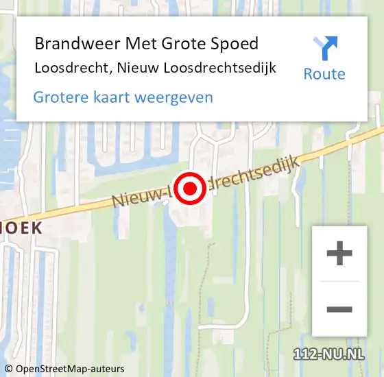 Locatie op kaart van de 112 melding: Brandweer Met Grote Spoed Naar Loosdrecht, Nieuw Loosdrechtsedijk op 3 september 2019 11:14