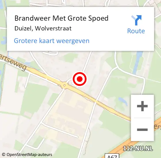 Locatie op kaart van de 112 melding: Brandweer Met Grote Spoed Naar Duizel, Wolverstraat op 3 september 2019 12:30